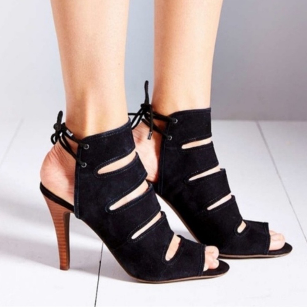 Seychelles Play Along Suede Cut Out Tie Back Heels